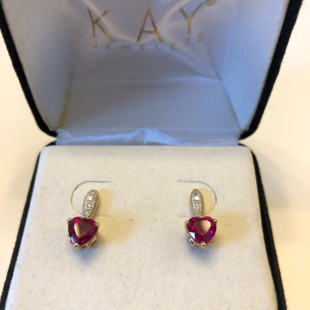 Kay Jeweler Heart Diamond Earrings